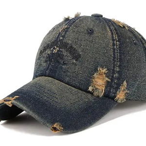 Factory Wholesales Custom Sporty Waterproof Jersey Street Trend <b>Old</b> Torn Denim <b>Baseball</b> Cap for Men Women Outdoor Leisure - Product Image 2