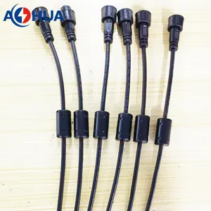 AHUA garden lights power to device wire connection 2 pin male female cable M16 waterproof connectors