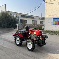 Tractor con Ruedas de 18HP/25HP con Rotocultivador, Equipo de Labranza Agrícola Pequeño para Terrenos Agrícolas