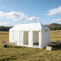 Tente de camping gonflable familiale imperméable et coupe-vent 4,8 m x 1,4 m x 2,4 m, installation rapide, avec pompe à air, pour les loisirs en plein air