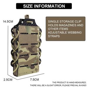 Pochette tactique pour chargeur Sinairsoft découpée au laser, en nylon 500D, compatible MOLLE, pour chargeurs 5,56 mm et 7,62 mm - Product Image 2