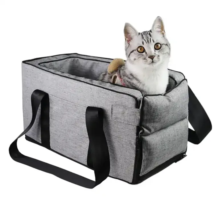 Portable Pet Booster Dog Interactive Safety Tethers Console Travel Carrier Interactive Armrest Dog Car Seat Cover