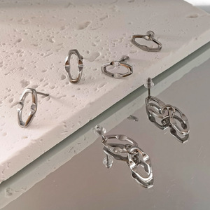 Stainless Steel Geometric Rhombus <b>Stud</b> <b>Earrings</b> <b>For</b> <b>Men</b> And Women Minimalist Fashion Jewelry Yiwu Origin - Product Image 2