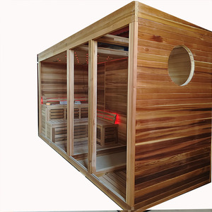 Cabine de sauna et de douche à vapeur combinée moderne 2 en 1, traditionnelle, avec bois de cèdre massif brûlant, cabanes de sauna à vapeur, anitaire - Product Image 6