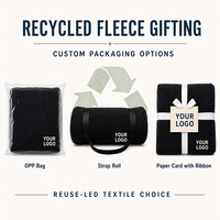 Couverture en polaire de polyester recyclé, taille personnalisée, logo, sangle de transport, approvisionnement B2B pour hôtels, maisons, salons, événements et cadeaux personnalisés