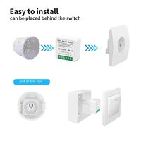Interrupteur intelligent miniature Touchmi en gros, relais, Tuya Smart Life, bricolage, WiFi, lumière, module d'interrupteur intelligent miniature