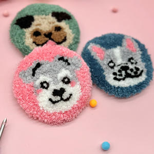 <span class=keywords><strong>Kit</strong></span> de posavasos de bordado de <span class=keywords><strong>aguja</strong></span> fácil de perforar <span class=keywords><strong>para</strong></span> principiantes, bordado de dibujos animados, Kits de costura hechos a mano, regalo artesanal - Product Image 3