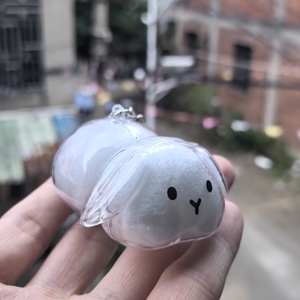 Trong Suốt Thỏ Tóc Lưu Trữ Hộp Móc Chìa Khóa Vật Lưu Niệm Dễ Thương Bunny Lưu Niệm 3D Acrylic Động Vật Mèo Con Chó Lông Thu Thập Hộp Lưu Niệm - Product Image 2