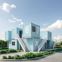 Maison préfabriquée en conteneur maritime moderne à 2 étages, personnalisée, écologique, durable, imperméable, résistante au feu, salon