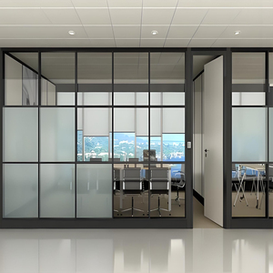 Partición <span class=keywords><strong>de</strong></span> vidrio enmarcada versátil Construcción <span class=keywords><strong>de</strong></span> <span class=keywords><strong>aluminio</strong></span> Características personalizables Insonorización <span class=keywords><strong>para</strong></span> <span class=keywords><strong>separadores</strong></span> <span class=keywords><strong>de</strong></span> espacio público variados - Product Image 3
