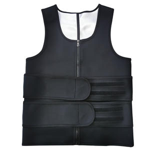 Sauna Suit Waist Trainer pour Hommes Sweat Workout Vest Avec Double <span class=keywords><strong>Ceinture</strong></span> Tondeuse Réglable - Product Image 1