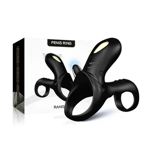 Juguetes sexuales para hombres, pene con vibrador fuerte, producto de masaje vibratorio de próstata, grandes ojos de cabra negros, anillos de pene