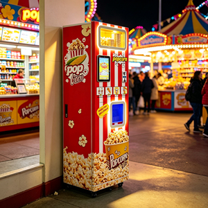 Distributeur automatique de pop-corn Teejoin Factory Direct, 24h/24, libre-service, pour centres commerciaux et salles de jeux. - Product Image 1