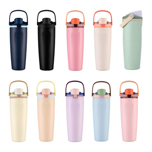 Vaso Térmico Portátil de 30oz para Frutas, Deportes al Aire Libre, con Aislamiento al Vacío, Tapa Abatible, Doble Boca, Botella de Agua de Acero Inoxidable - Product Image 1