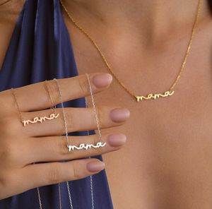 Elegante Collar Mama Chapado en <span class=keywords><strong>Oro</strong></span> <span class=keywords><strong>de</strong></span> 18k, Joyería Delicada <span class=keywords><strong>de</strong></span> Acero Inoxidable para Mamá, Regalo para Recién Nacidos, Regalo para Nuevas Mamás - Product Image 2