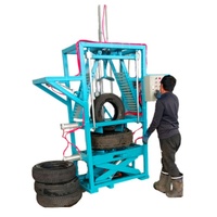 Machine de triplement et de doublement de pneus usagés en caoutchouc