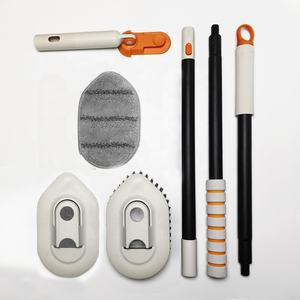 <span class=keywords><strong>Brosse</strong></span> de nettoyage de douche 4-en-1 à long manche 4 têtes différentes pour le récurage du carrelage de la salle de bain - Product Image 2