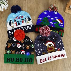 قبعات الكريسماس مع ليد اضواء سويتر سانتا إلك قبعة بيني محبوكة نمط كارتون هدية الكريسماس للاطفال اللوازم للعام الجديد - Product Image 6