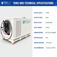 TAICO TKMC-800 75kWh 60kW Chargeur mobile de lithium-ion refroidi par liquide pour véhicules électriques, chargeur rapide DC, secours routier à la demande