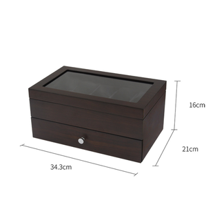Caja de Reloj de Madera Rectangular de Lujo, Doble, Totalmente Negra, Ecológica, de Alta Calidad, Producto Personalizado de Fábrica DS - Product Image 5
