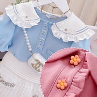 Botones Infantiles de 15/18 mm con Diseño de Flor, Botones para Coser a Mano, Botones para Manualidades, para Camisas, Vestidos, Suéteres, Decoración, Accesorios de Costura