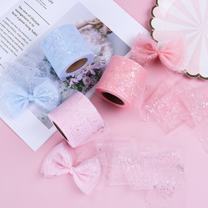 Nastro in Tulle Iridescente con Motivo a Mappa in Poliestere per Natale, 6cm-12cm, per Fiocchi a Farfalla e Accessori per Capelli Fai-da-Te - Product Image 4