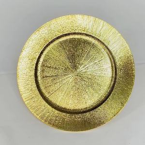 Différents Styles Rond Or Vintage Dentelle Textures Uniques Double Placage Isolation Thermique <span class=keywords><strong>Bol</strong></span> De Fruits Plateau Décoratif Chargeur Plaque - Product Image 5