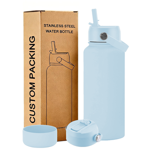 Bouteille d'eau personnalisée unique à large ouverture, esthétique, en forme de <span class=keywords><strong>gourde</strong></span>, 32 oz, 40 oz, 1 litre, <span class=keywords><strong>1L</strong></span>, en acier inoxydable, pour la salle de <span class=keywords><strong>sport</strong></span> et les sports - Product Image 1