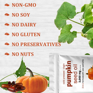 Huile de graines de citrouille biologique en capsules molles, complément alimentaire pour les soins des cheveux et la santé de la prostate, marque privée OEM - Product Image 2