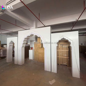 LEDA New Arrival Detachable Custom Muslim Wedding Events Stage <b>Backdrop</b> Festival White Mirror Acrylic Arch <b>Stand</b> - Product Image 2