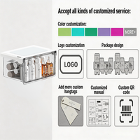 Tiroir de rangement transparent sous-meuble, organisateur suspendu pour armoire à miroir, boîte coulissante adhésive pour cosmétiques et articles de toilette