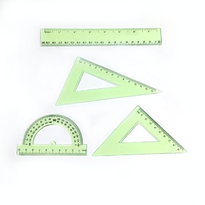 Juego de 4 Reglas de Plástico Transparente Verde de 20 cm, Rectas, Ecológicas y Duraderas, para Matemáticas y Geometría, para Escuela Profesional - Product Image 4