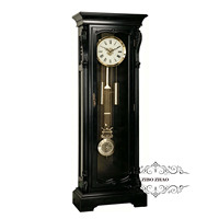 Horloge de grand-père arquée de style antique, design campagnard français, en bois massif, à plateau plat, de Zhao, mouvement mécanique Hermle, sonnerie horaire