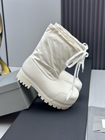 Bottes de ski pour hommes à bout rond exagéré et brillant, bottes de neige mi-montantes super douces pour femmes, style mode