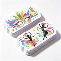 Autocollants de fête de carnaval Haoxuan, graphiques décoratifs holographiques en PVC pour masques et danseurs de tambour, multicolores, brillants, découpés sur mesure