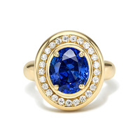 Excelente Anillo de Hombre de Plata 925 Chapado en Oro de 14K con Zafiro Azul Real de Corte Ovalado de 3 Quilates, Zafiro Cultivado en Laboratorio, Joyería Fina Hecha a Medida