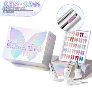 JTING Nuevas Botellas con Tapas de Colores Únicos, Set de Colección de Gel Reflectante Disco de 24 Colores en Caja, Esmalte de Uñas de Gel Reflectante Disco Súper Brillante - Product Image 1