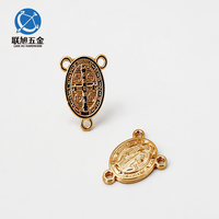 Lianxu – Étiquette personnalisée OEM/ODM avec logo de marque, design religieux Jésus Vierge Marie, breloque en alliage de zinc plaqué, accessoires métalliques DIY