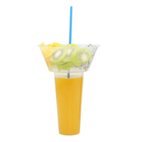 Vente en gros de bols à collation jetables en PET de 700 ml et de gobelets à boisson en plastique pour cola et hotpot, diamètre 90 mm, en promotion
