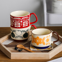 Tasses à café en céramique et grès pour la maison, vente en gros, mugs créatifs pour couple, tasses à lait pour le petit-déjeuner, compatibles lave-vaisselle et micro-ondes