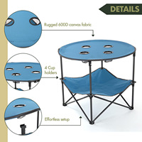 Table pliante ronde en fer pour barbecue, pique-nique et camping transfrontalier, mobilier d'extérieur minimaliste personnalisable