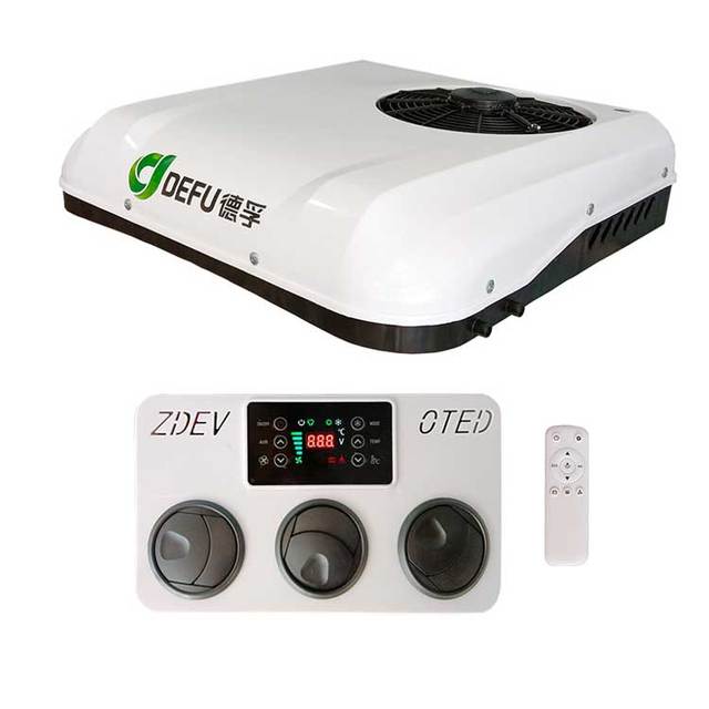 Cooling Heating Rooftop Vehicle Battery Electric Parking 24v 12v air Conditioner for Trator Motohome