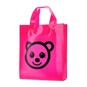 Sac recyclable à petite poignée sac à provisions étanche à l'humidité avec impression de LOGO personnalisé mignon en PE héliogravure - Product Image 1