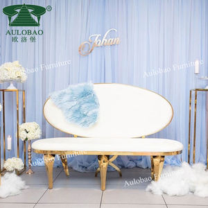 दुल्हन और दूल्हे की सोने की धातु शादी की बेंच सोफा इवेंट - Product Image 3