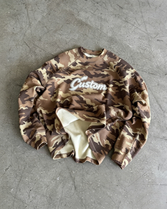 Custom Camouflage Waffle Embroidery Screen Printing Long Sleeve Streetwear Digital Printed <b>Thermal</b> Long Sleeve Shirt for Men - Product Image 2