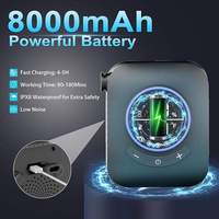 Pompe de douche de camping portable 8000 mAh avec pommeau de douche électrique étanche pour les voyages, le camping et les animaux de compagnie