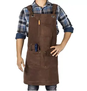 Custom Logo Professional Adjustable Waterproof Canvas Tools Apron Durable Men Work Apron