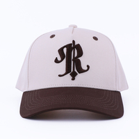 Gorra de Béisbol de Perfil Alto con Logotipo Bordado en 3D Personalizado al por Mayor, Gorra de 5 Paneles con Estructura en A, Dos Colores, Estilo Vintage, Marcas de Streetwear