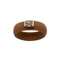 Bague en silicone personnalisée OEM avec moissanite 5,7 mm |   Bague de mariage 0,5 CT 1 CT |   Bande de caoutchouc de qualité supérieure, couleur personnalisée, fournisseur d'usine