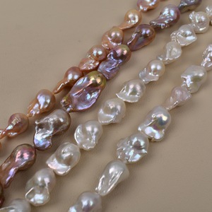 New Product <b>Balloon</b> Shaped <b>Mermaid</b> Loose Freshwater Pearl DIY Necklace Semi-Finished Product in Pearl White Gold Purple Colors - Product Image 1